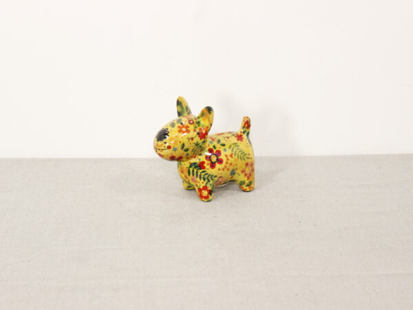 Tirelire Chien Fleuri Jaune
