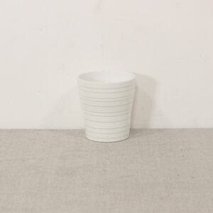 Cache-pot 9cm blanc ligné