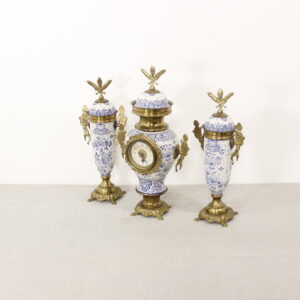Parure d'horloge Bronze & Faïence