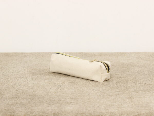 Trousse/Plumier en tissu beige