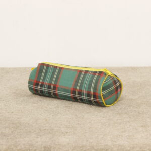Trousse/Plumier motifs tartan vert
