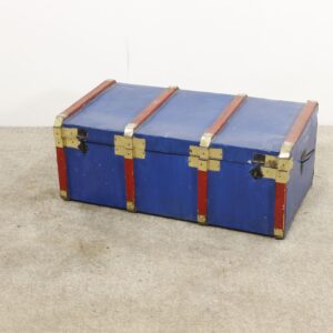 Malle Métal Bleue Peinte