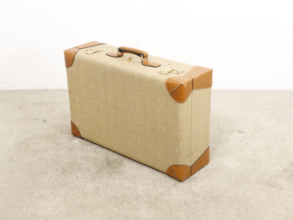 Grande Valise Tissu et Cuir
