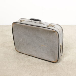 Valise Ancienne Grise en Tissu