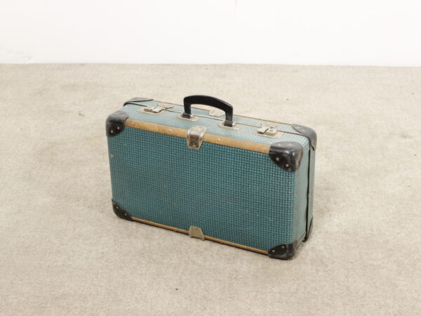 Valise Verte à Motfis Pied de Poule